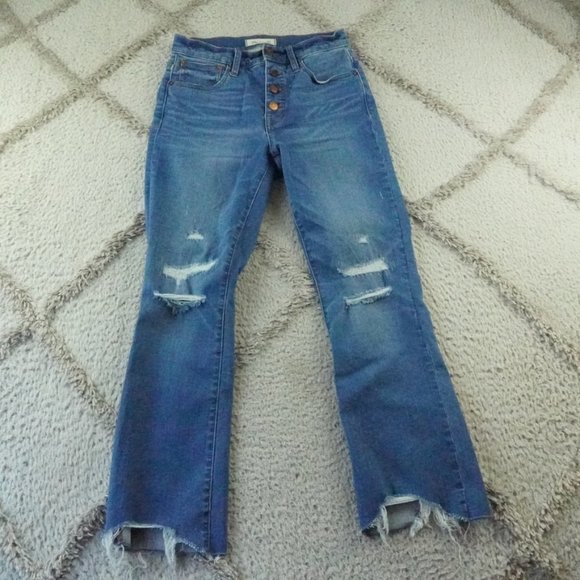 Madewell Cali Demi-Boot Jeans Womens 26 in Bronson Wash: Button-Front Edition - Picture 1 of 11